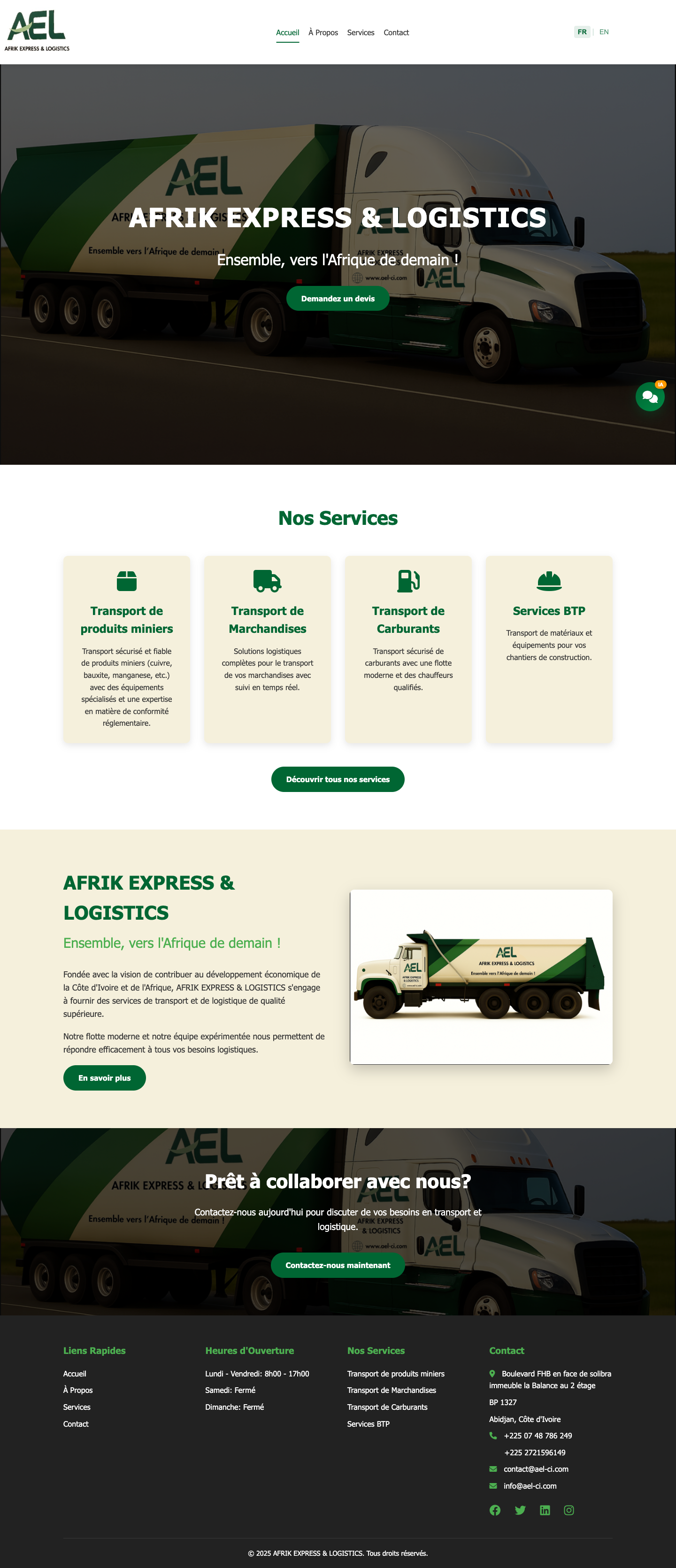 Site AEL — AFRIK Express & Logistics